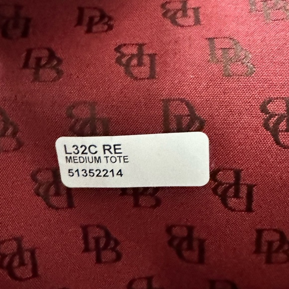 Dooney & Bourke Red Monogram Canvas Tote Bag - Picture 14 of 14